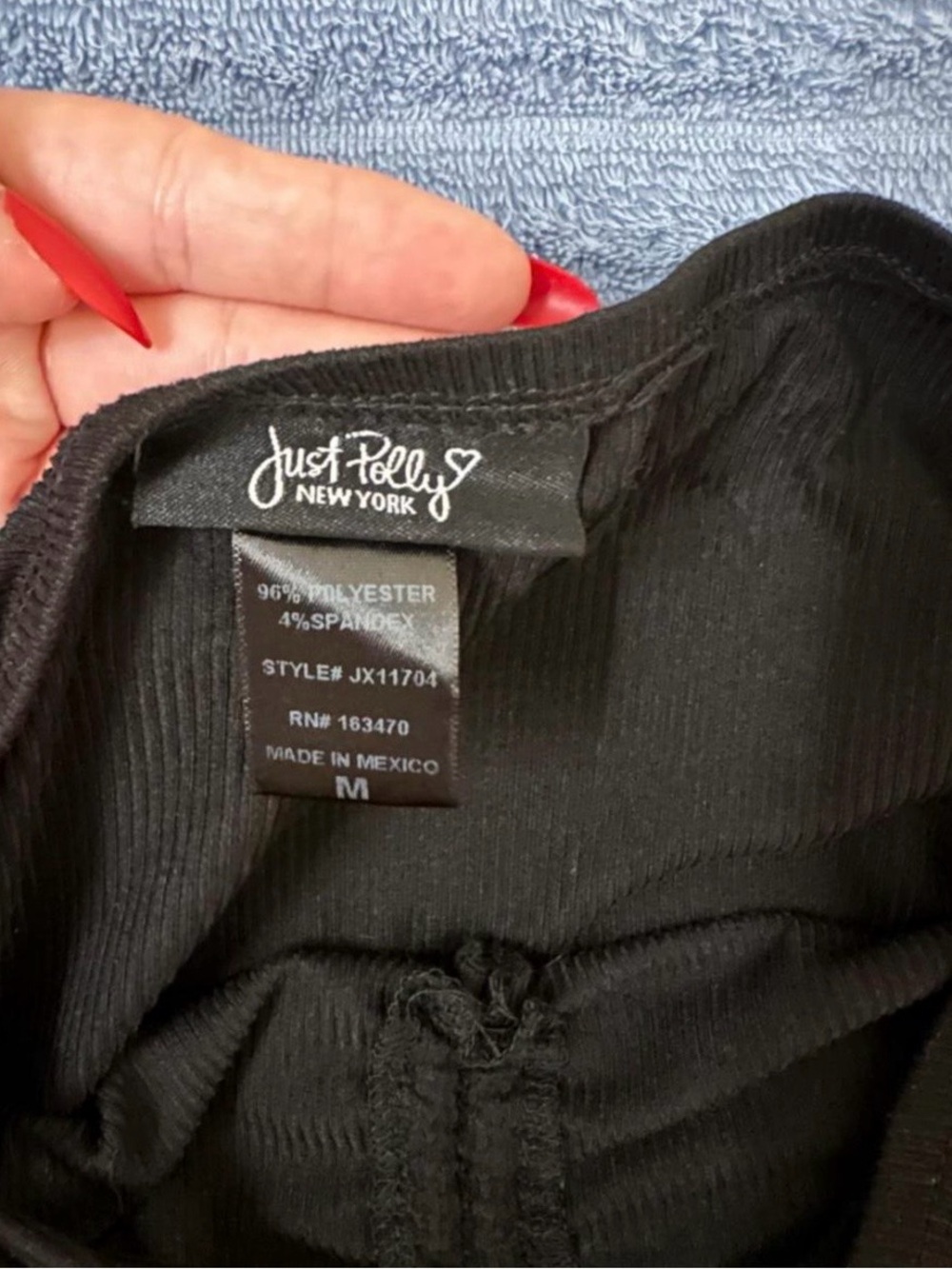 Black Ribbed Drawstring Mini Skirt - Picture 3 of 3